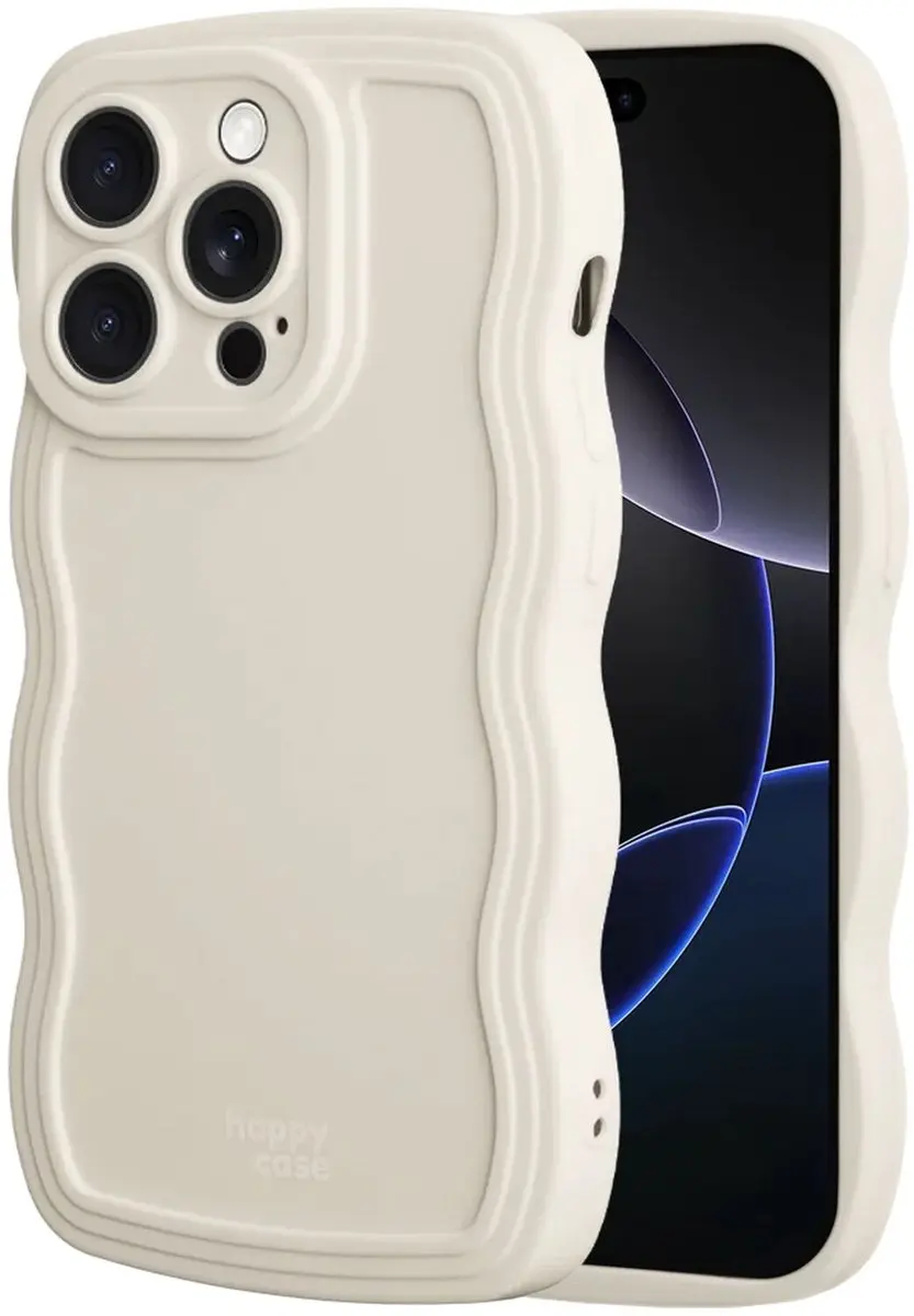 HappyCase Wavy Hoesje iPhone 16 Pro Max - Beige
