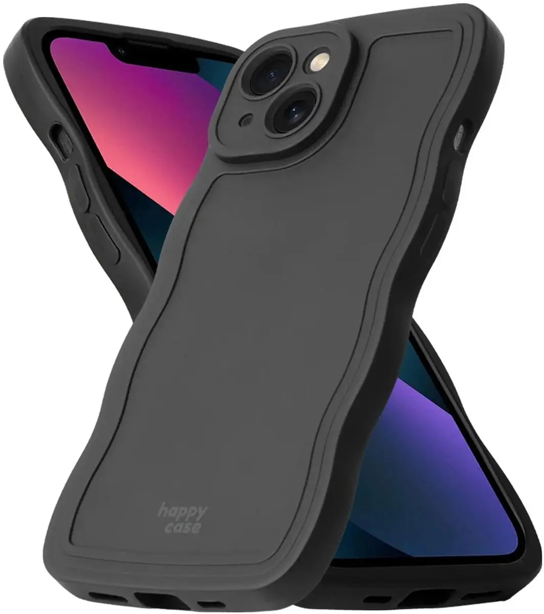 HappyCase Wavy Hoesje iPhone 17e/16e - Zwart