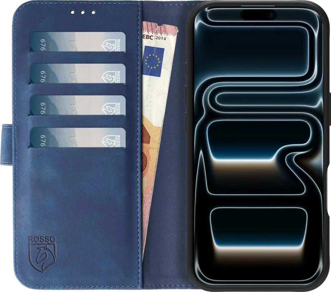 Rosso Element Wallet Book Case iPhone 17 Pro Max - 3 Pasjes - Blauw