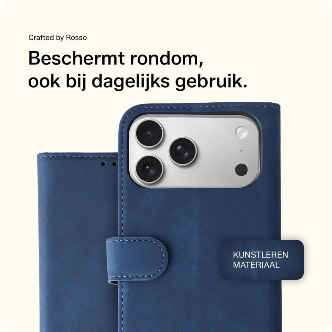 Rosso Element Wallet Book Case iPhone 17 Pro Max - 3 Pasjes - Blauw