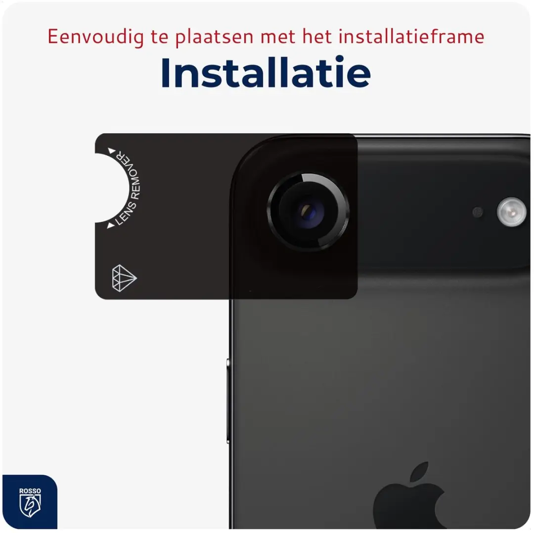 Rosso Camera Frame Protector iPhone Air - 9H Tempered Glass - Zwart