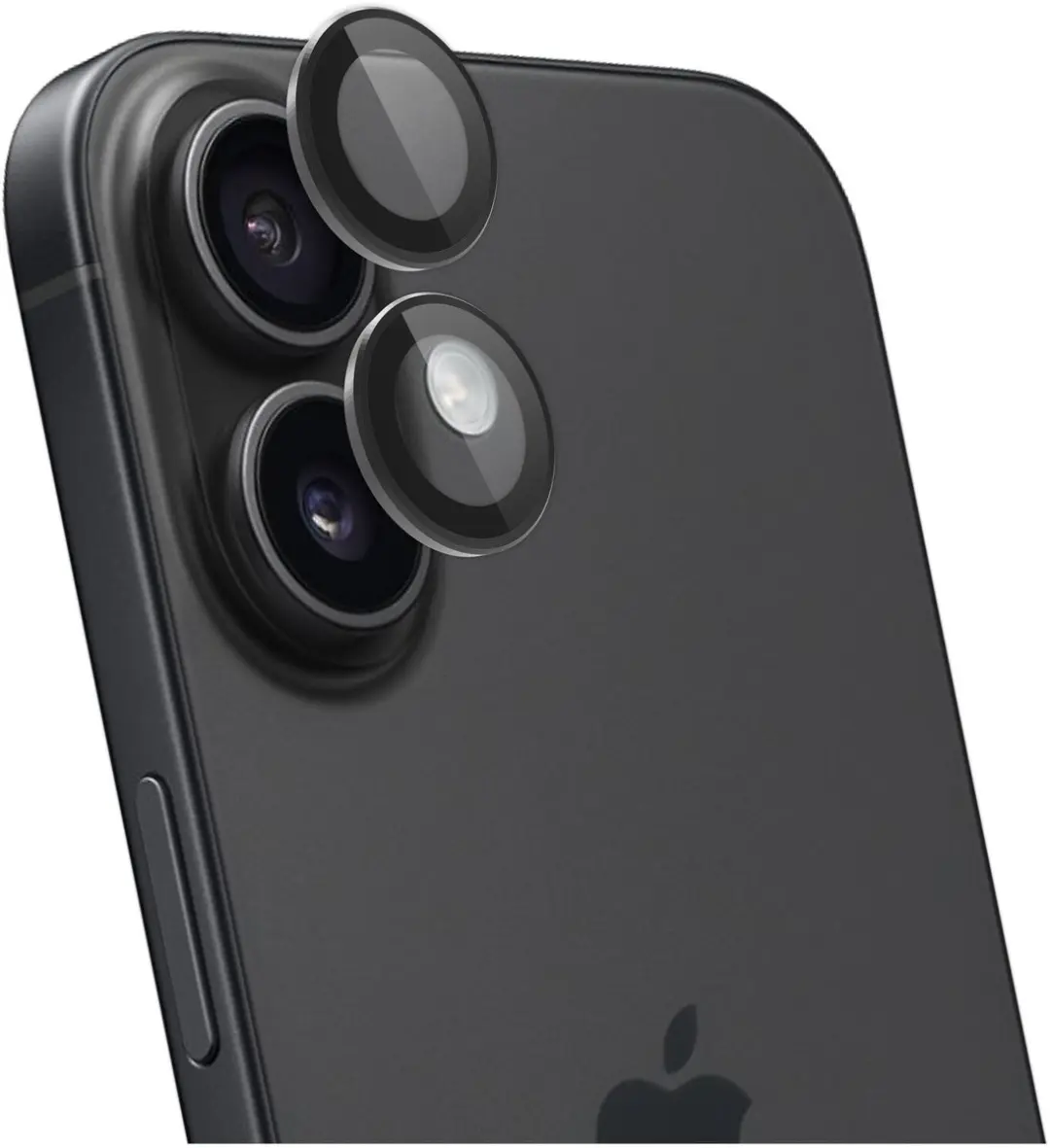 Rosso iPhone 16/16 Plus Cameralensbeschermer 9H - Zwart