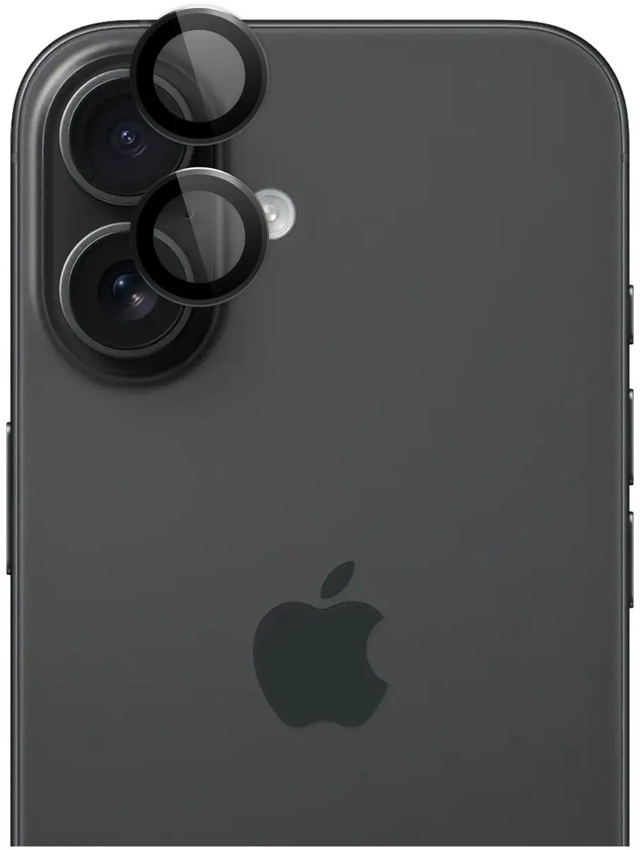 Rosso iPhone 16/16 Plus Cameralensbeschermer 9H - Zwart - afbeelding 6 van 6