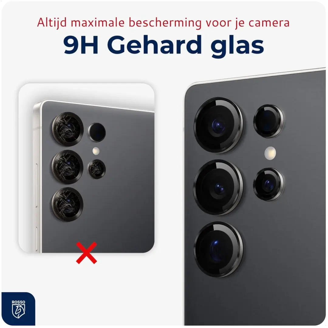 Rosso Camera Frame Protector Samsung Galaxy S25 Ultra - 9H Glas - Zwart