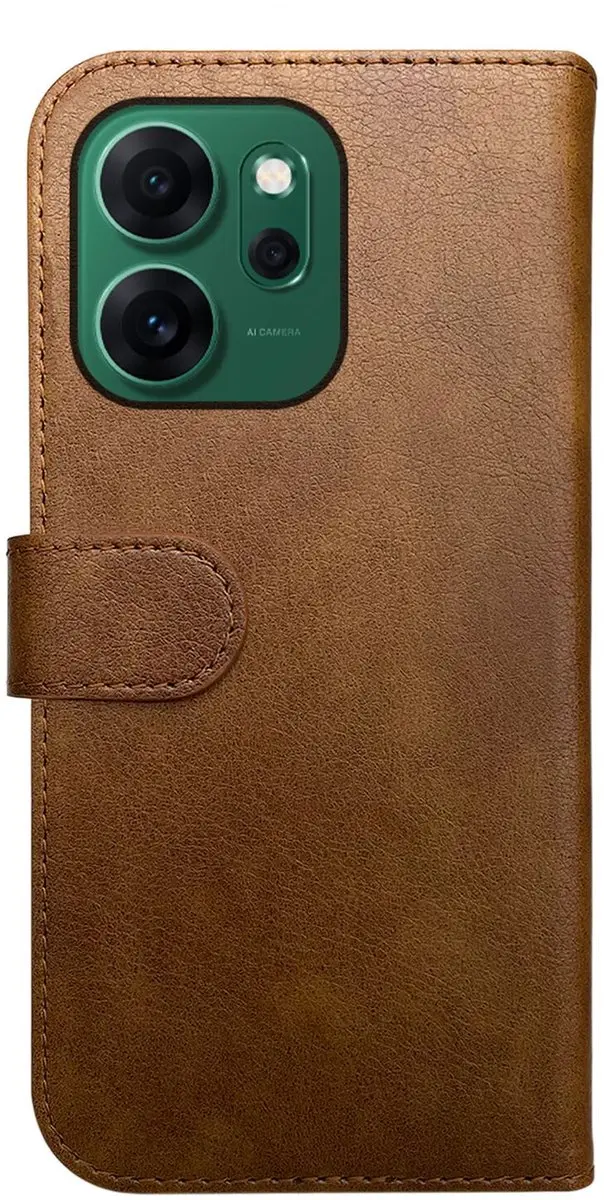 Rosso Element Wallet Book Case OPPO Reno 14 F - 3 Pasjes - Bruin