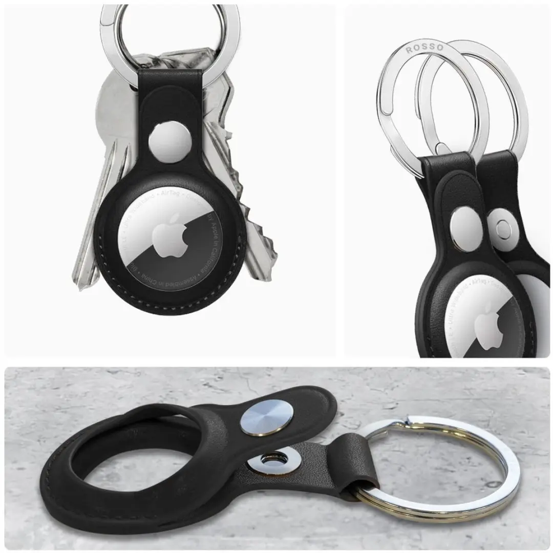 Rosso Deluxe Sleutelhanger Echt Leer 225978 - Zwart