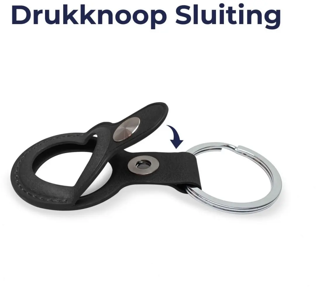 Rosso Deluxe Sleutelhanger Echt Leer 225978 - Zwart