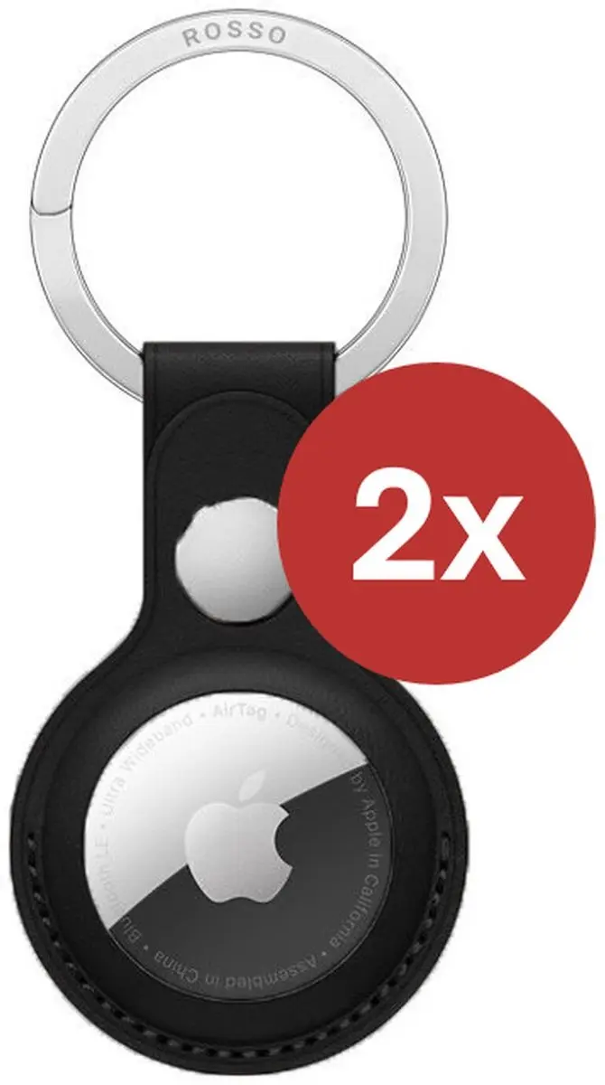 Rosso Deluxe Sleutelhanger Echt Leer 225978 - Zwart