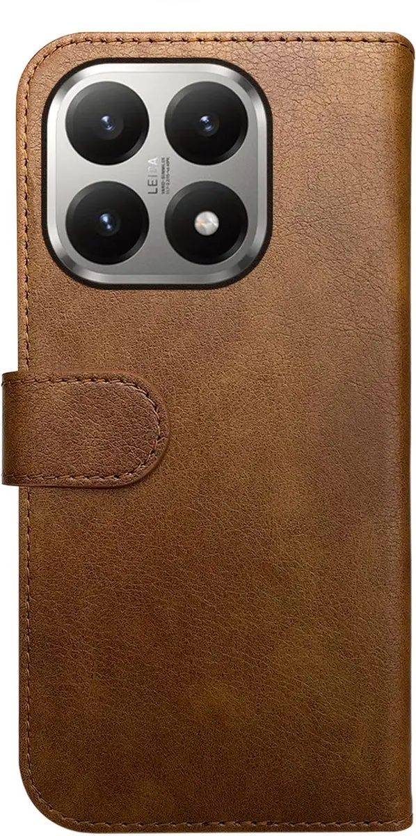 Rosso Element Wallet Book Case 242745 - Xiaomi 15T - 3 Pasjes - Bruin