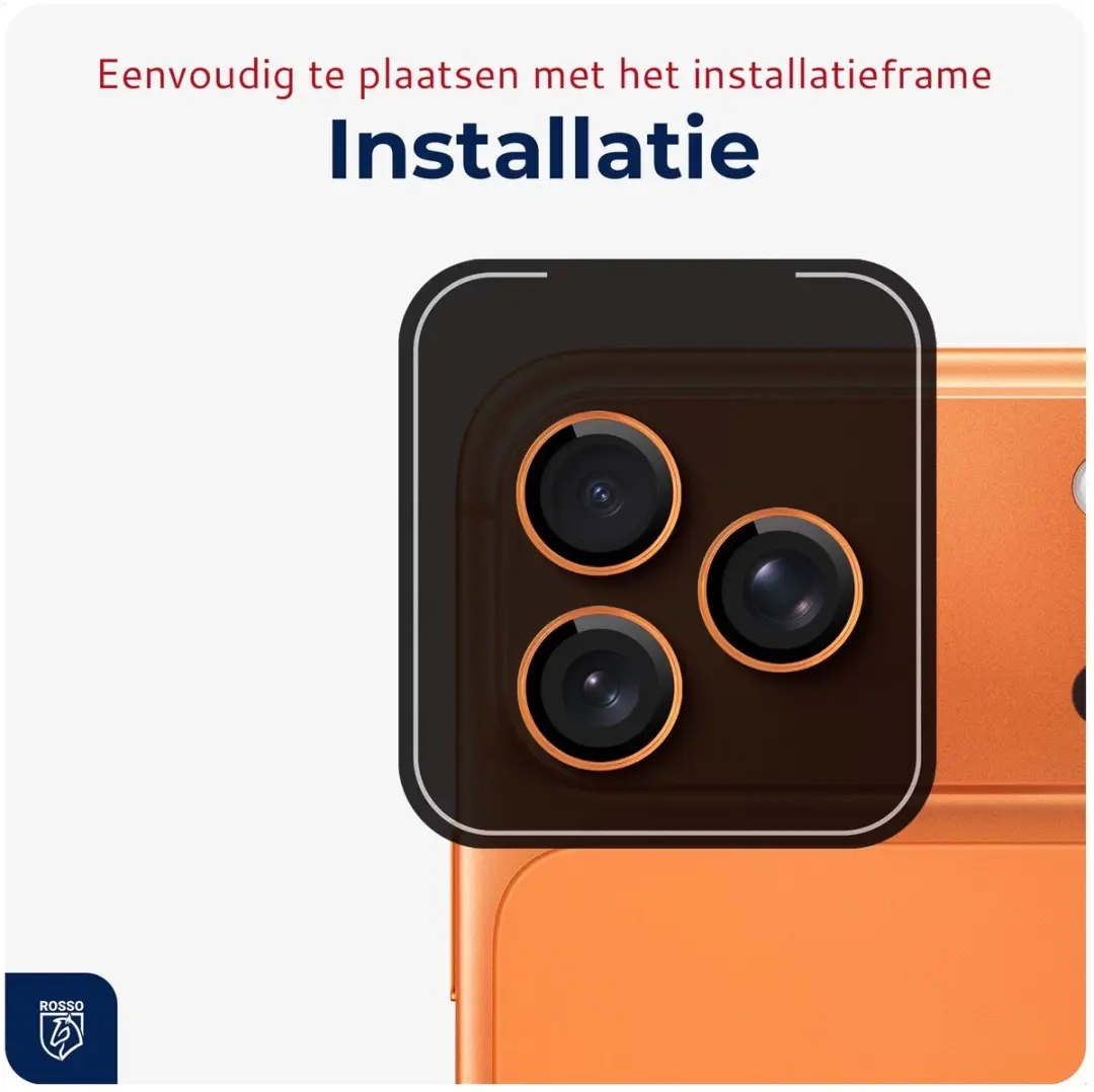 Rosso Camera Frame Protector iPhone 17 Pro/Pro Max - 9H Glas - Oranje