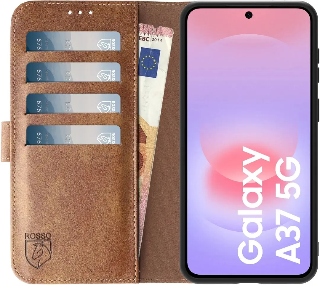 Rosso Element Wallet Book Case Samsung Galaxy A37 - 3 Pasjes - Bruin