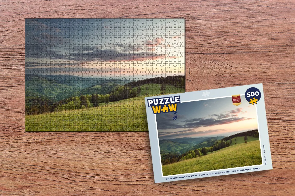 PuzzleWow Legpuzzel 500 Stuks - Uitkijkend naar het Zwarte Woud - Multicolor