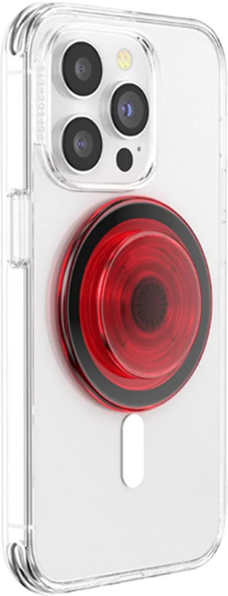 PopSockets PopGrip MagSafe Round - Translucent Rood