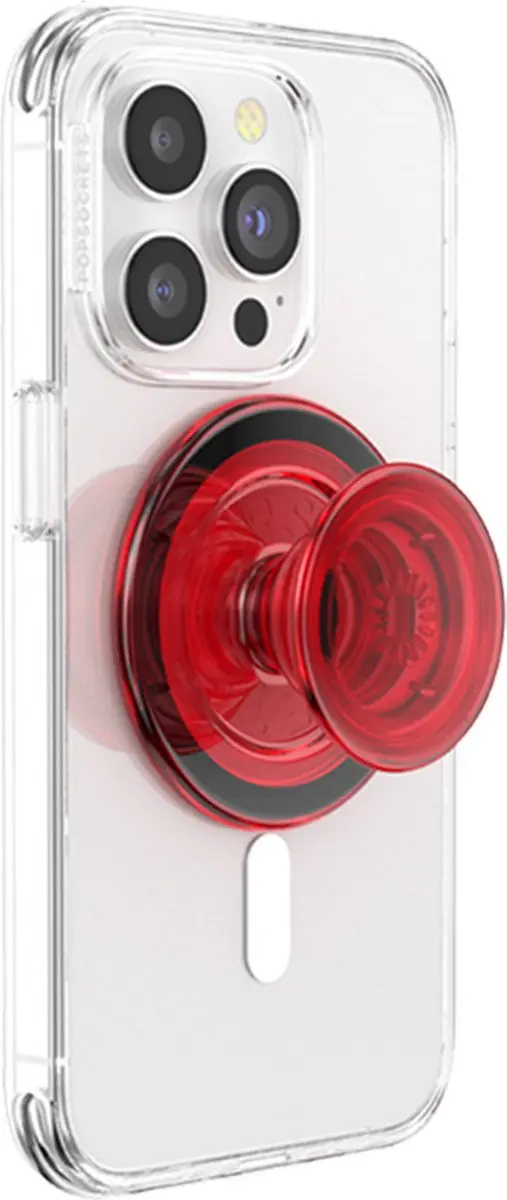 PopSockets PopGrip MagSafe Round - Translucent Rood