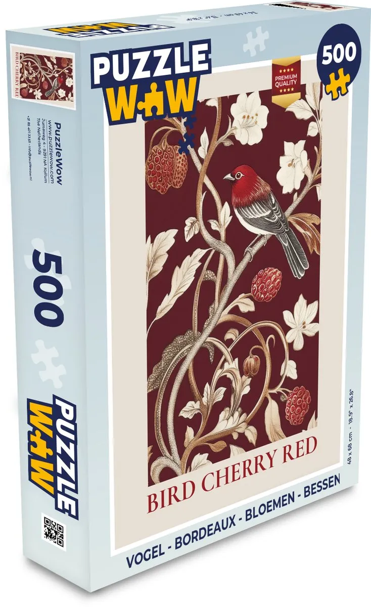 PuzzleWow Vogel Puzzel 500 Stuks - Rood