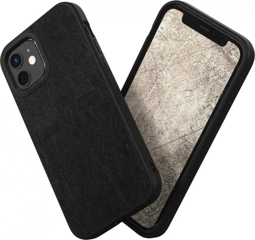 RhinoShield SolidSuit Apple iPhone 12 Mini Hoesje Leer Zwart