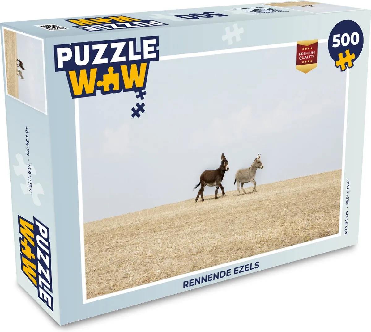 PuzzleWow Rennende Ezels Legpuzzel 500 Stuks