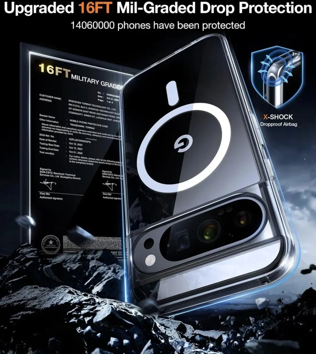 Torras Diamond Mag Hoesje Google Pixel 9 Pro XL - Transparant