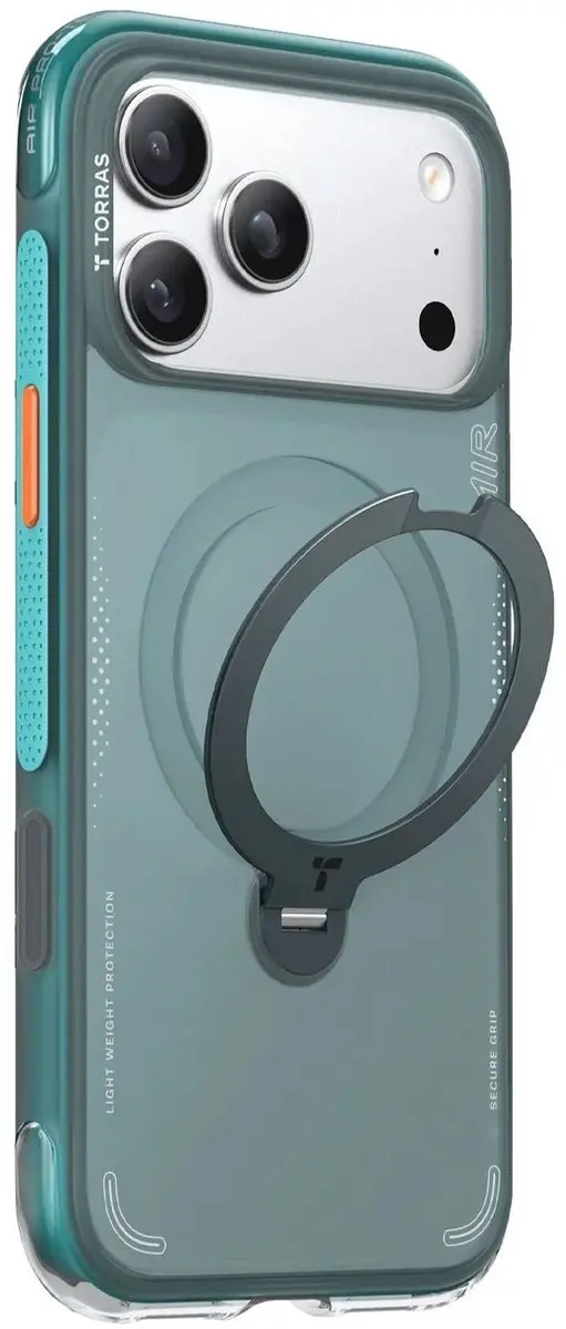 Torras Ostand Q3 Air Spin Hoesje - iPhone 17 Pro Max - Groen