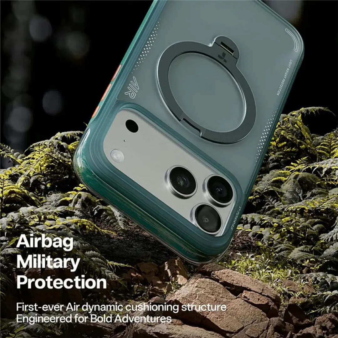 Torras Ostand Q3 Air Spin Hoesje - iPhone 17 Pro Max - Groen