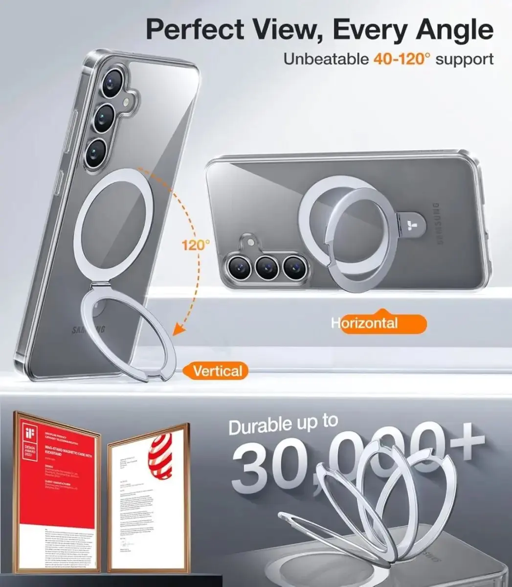 Torras UPro Ostand Pro Hoesje Samsung Galaxy S25 Plus - Transparant