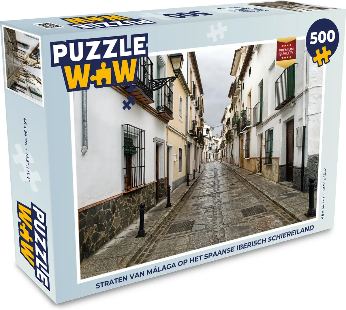 PuzzleWow Straten van Málaga Legpuzzel 500 Stuks - Multicolor