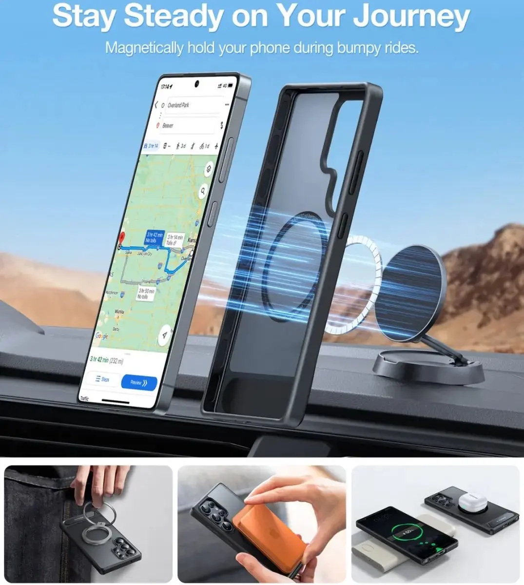 Torras UPro Pstand Spin Hoesje Samsung Galaxy S25 Ultra - Zwart