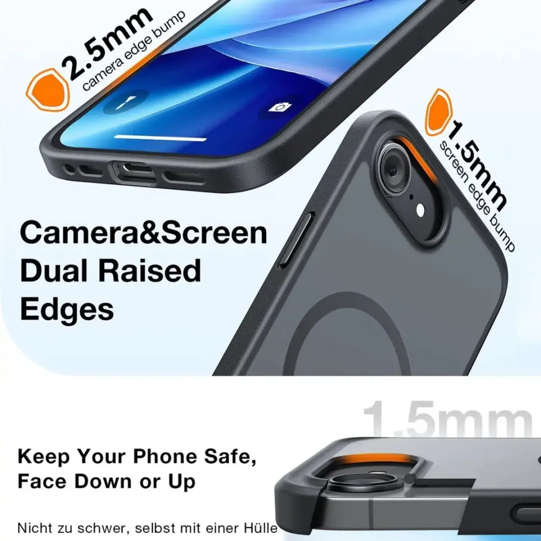 Torras Guardian Magnetic Hoesje iPhone 16/17 - Mat Zwart - afbeelding 6 van 6