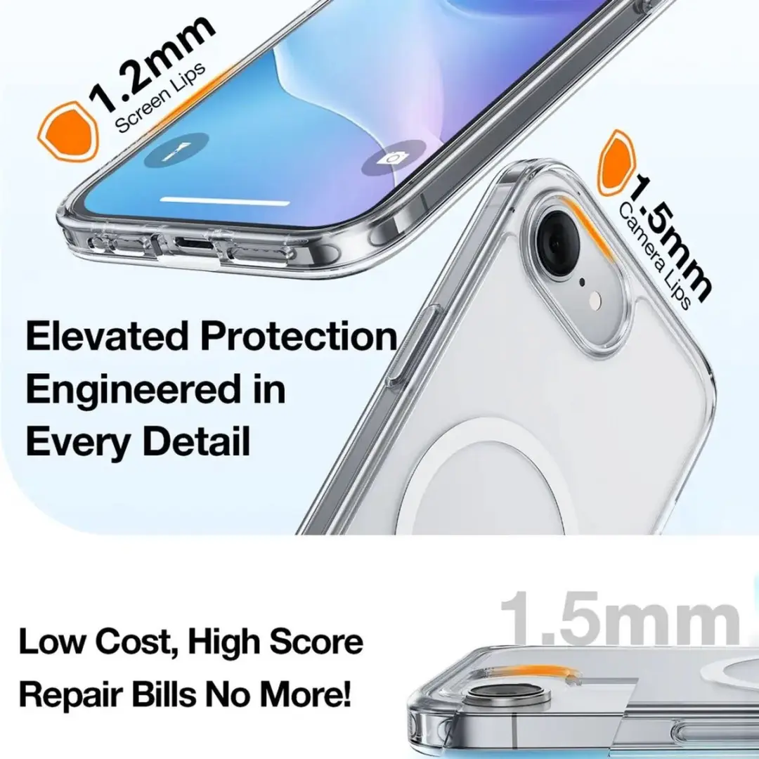 Torras Guardian Magnetic Hoesje iPhone 16/17 - Matte Transparant