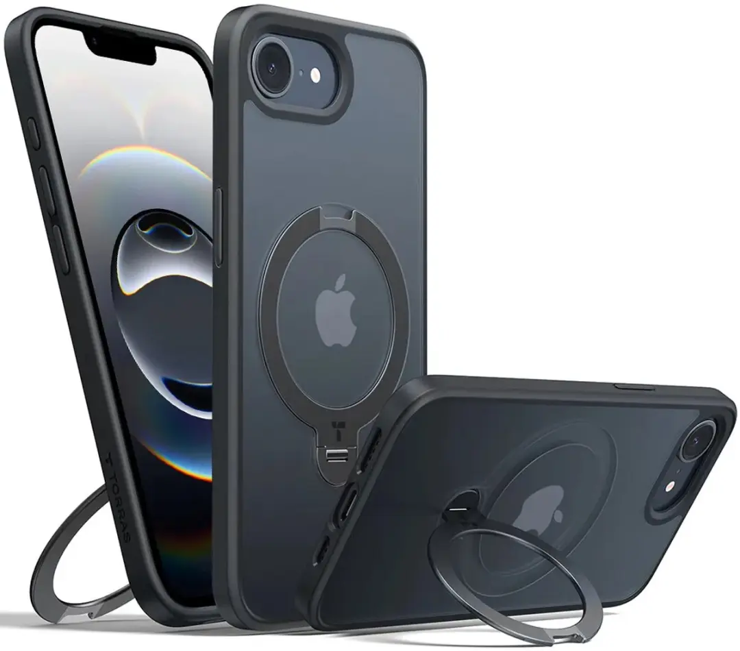 Torras UPro Ostand Spin Hoesje iPhone 16/17 - MagSafe/Zwart