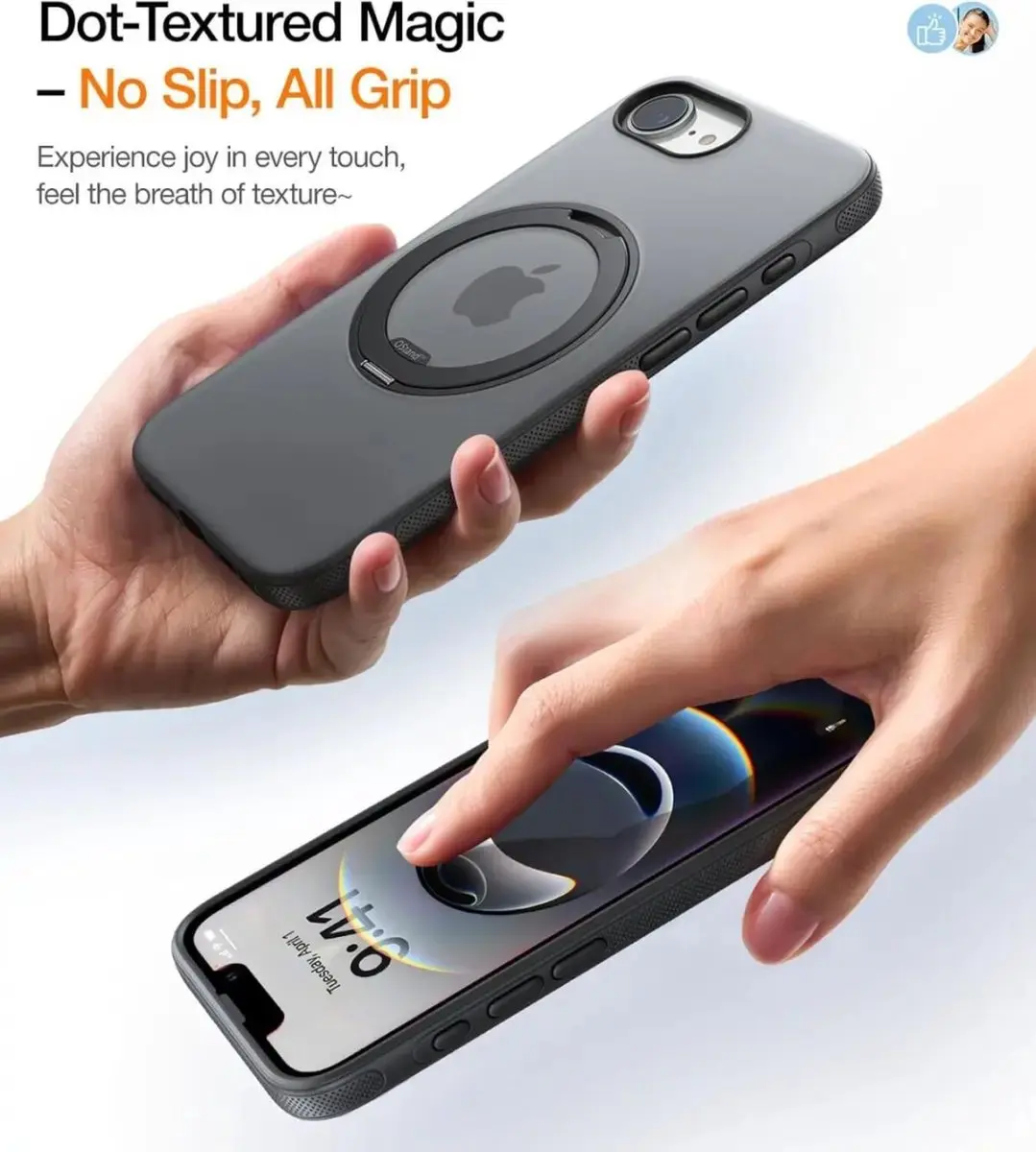 Torras UPro Ostand Spin Hoesje iPhone 16/17 - MagSafe/Zwart