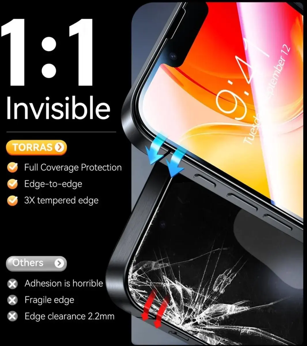 Torras Install Master 9H iPhone 16 Screen Protector - 2 Stuks