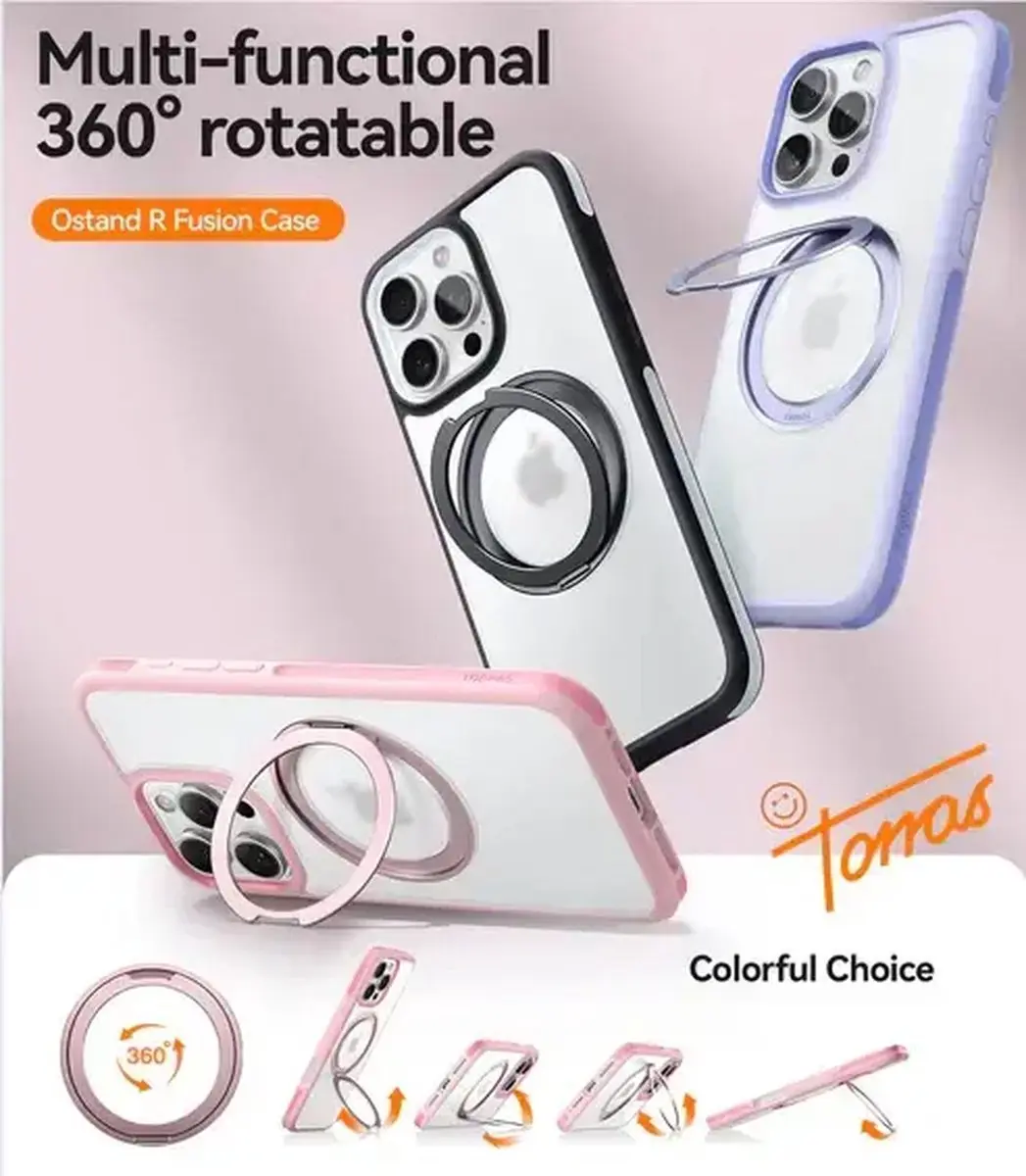 Torras UPRO Ostand R Fusion Hoesje iPhone 16 Pro - Roze