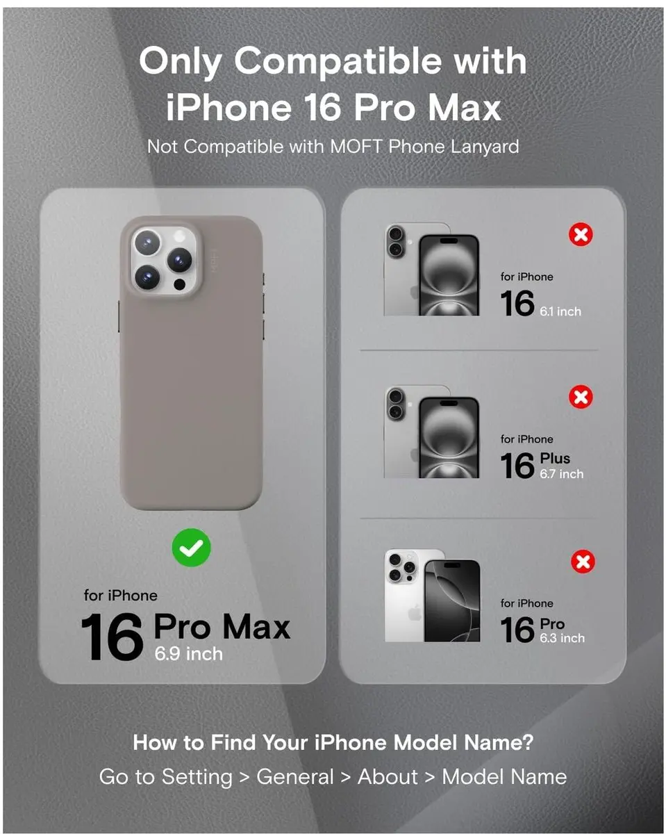 MOFT Vegan Leer Hoesje iPhone 16 Pro Max - Taupe