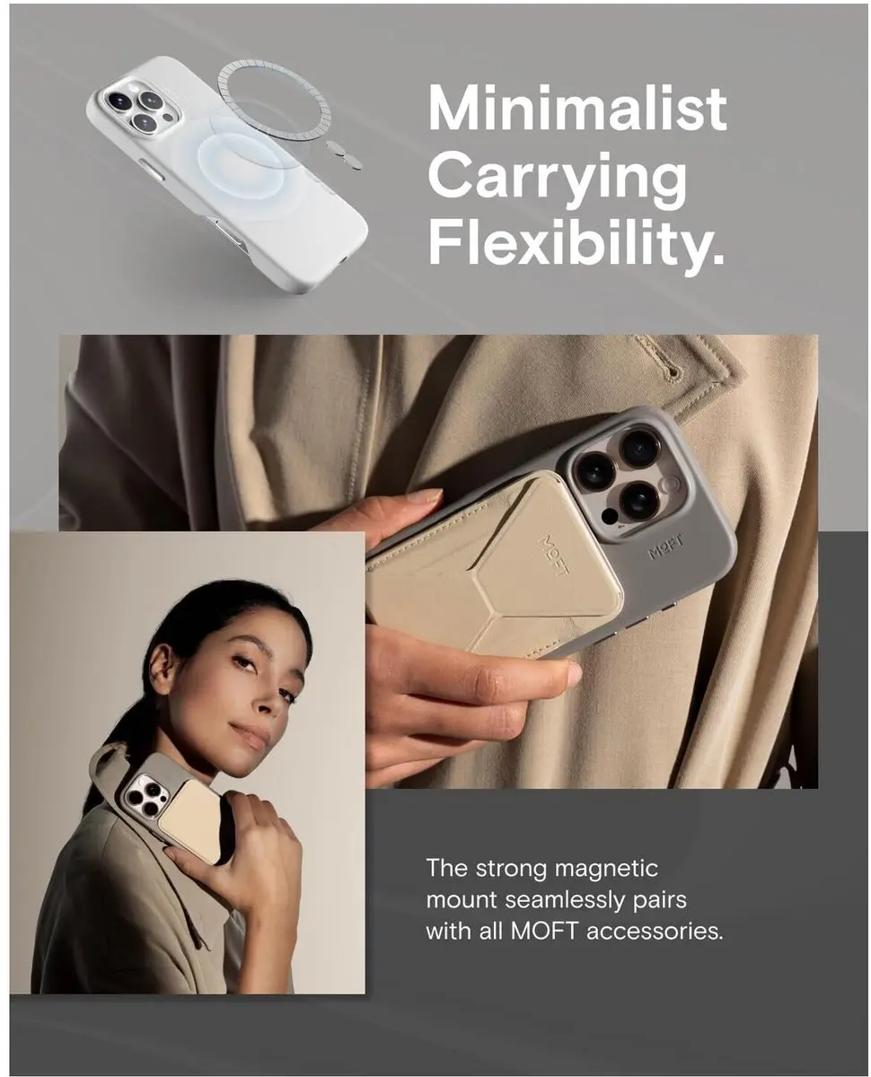 MOFT Vegan Leer Hoesje iPhone 16 Pro Max - Taupe