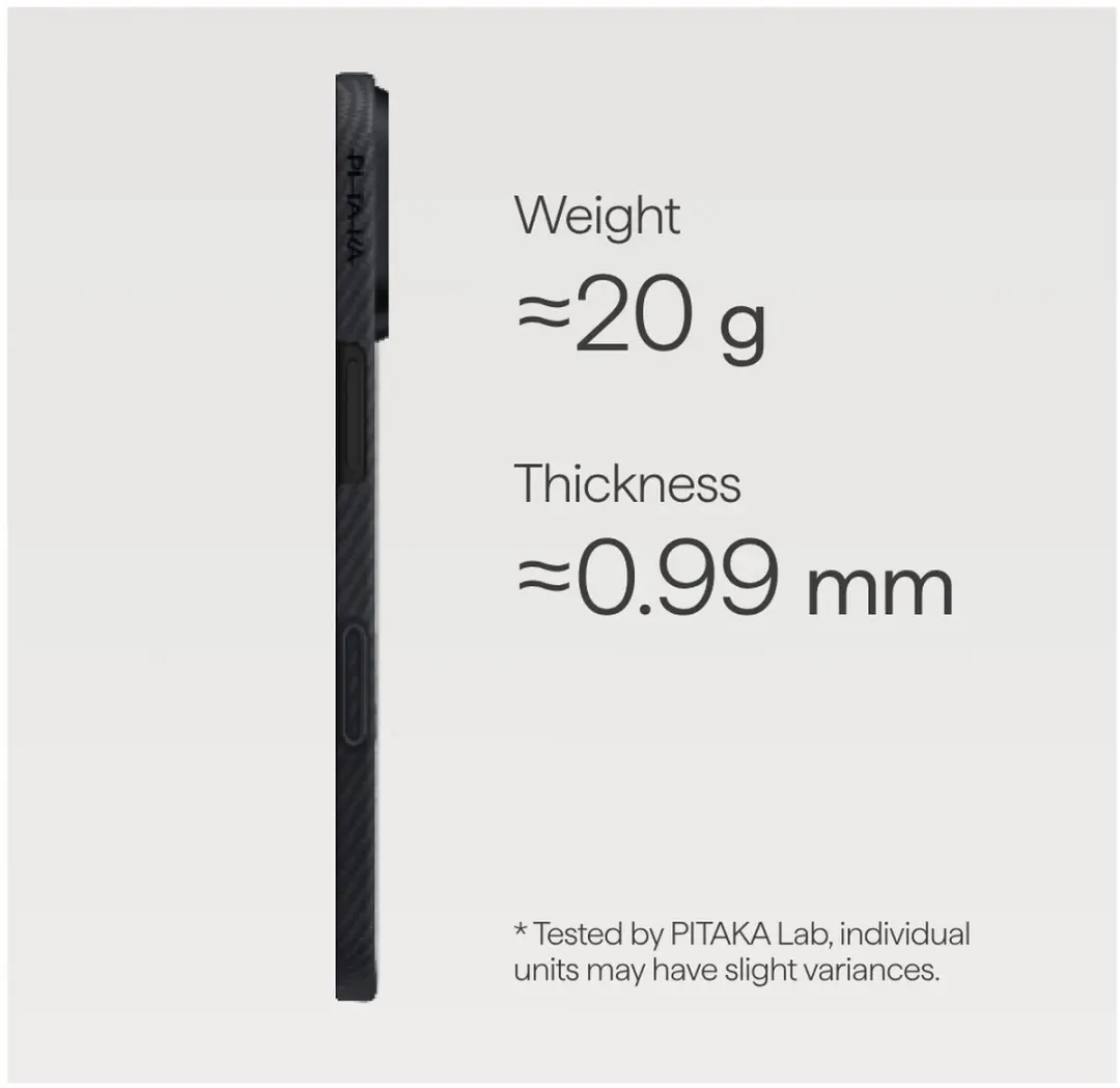 Pitaka Ultra-Slim Hoesje iPhone 17 - 600D Aramidevezel - Zwart