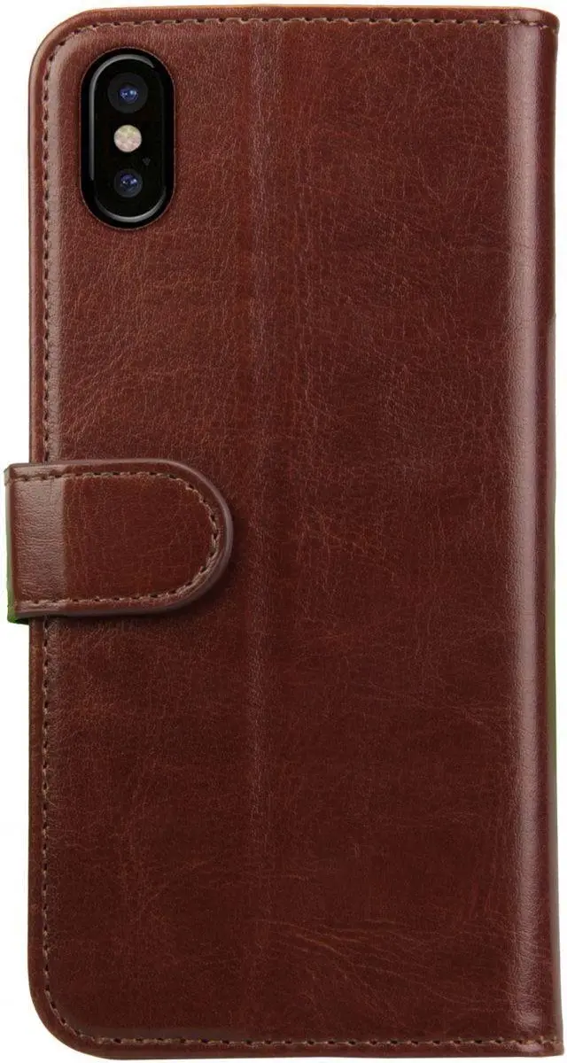Rosso Element Hoesje iPhone XS - 3 Pasjes - Bruin