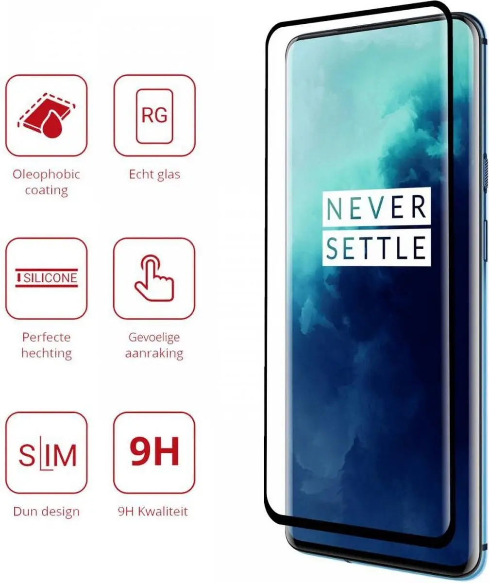 Rosso OnePlus 7T Pro 9H Tempered Glass - Zwart