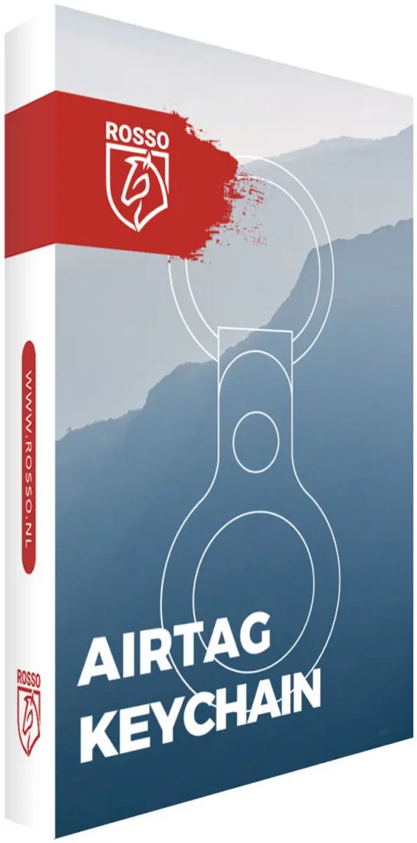 Rosso Deluxe Echt Leer Sleutelhanger Apple AirTag - Bruin