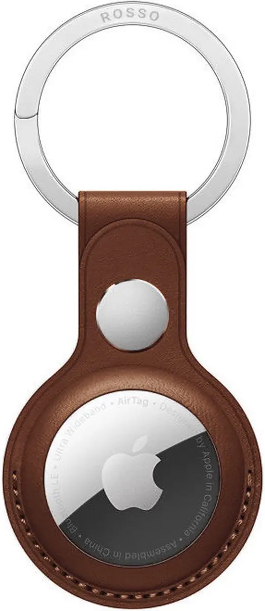 Rosso Deluxe Echt Leer Sleutelhanger Apple AirTag