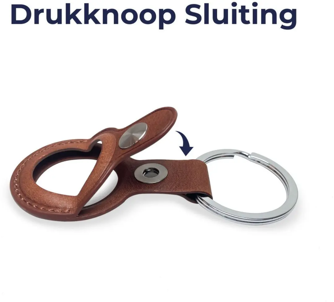Rosso Deluxe Echt Leer Sleutelhanger Apple AirTag - Bruin - afbeelding 6 van 6