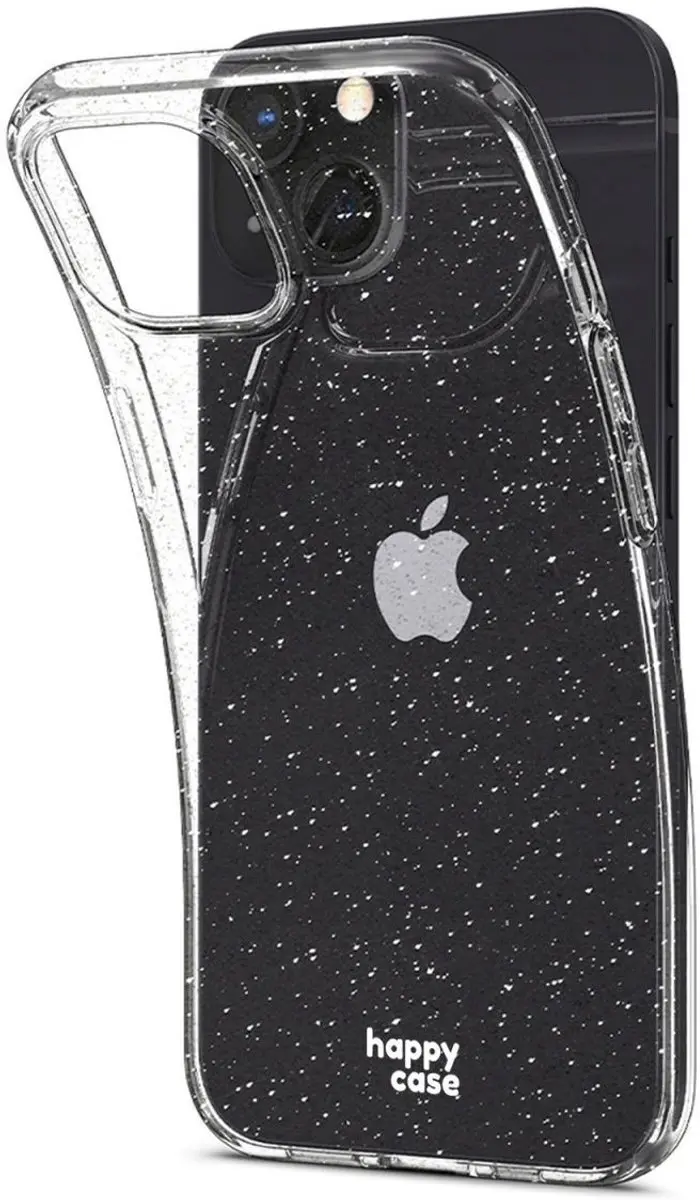 HappyCase iPhone 13/16e/17e Hoesje Glitter TPU - Transparant