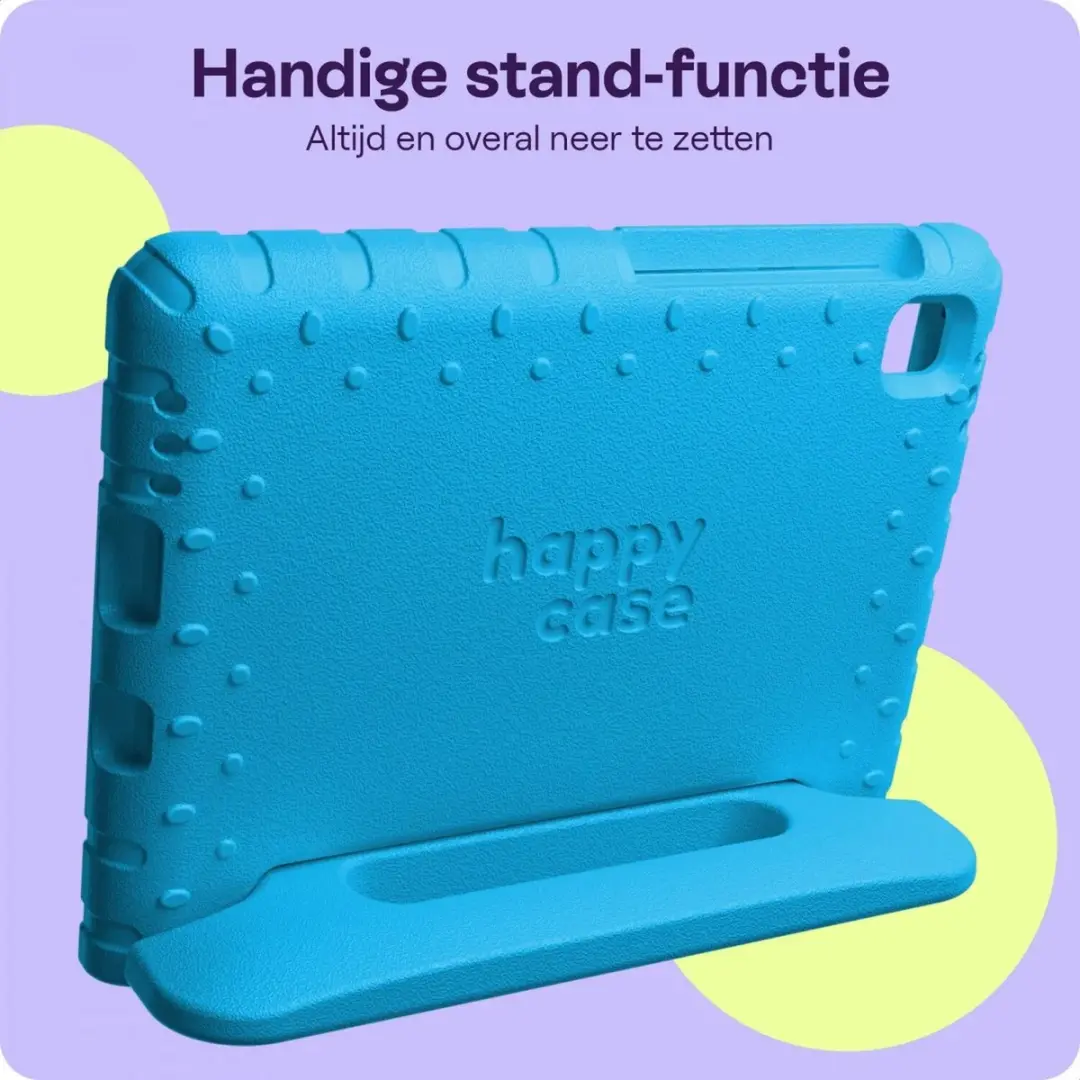 HappyCase Kinder Tablethoes iPad 10/11 Blauw - met Handvat