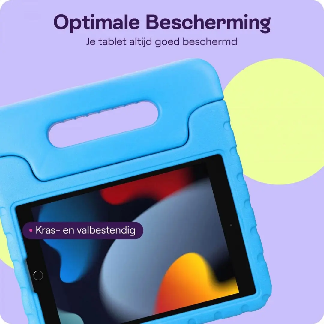 HappyCase Kinder Tablethoes iPad 10/11 Blauw - met Handvat
