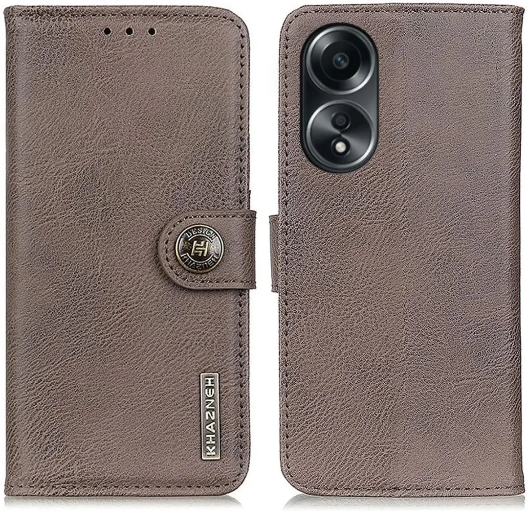 Khazneh Oppo A58 4G Hoesje Portemonnee Book Case - Khaki