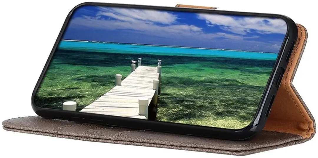 Khazneh Oppo A58 4G Hoesje Portemonnee Book Case - Khaki
