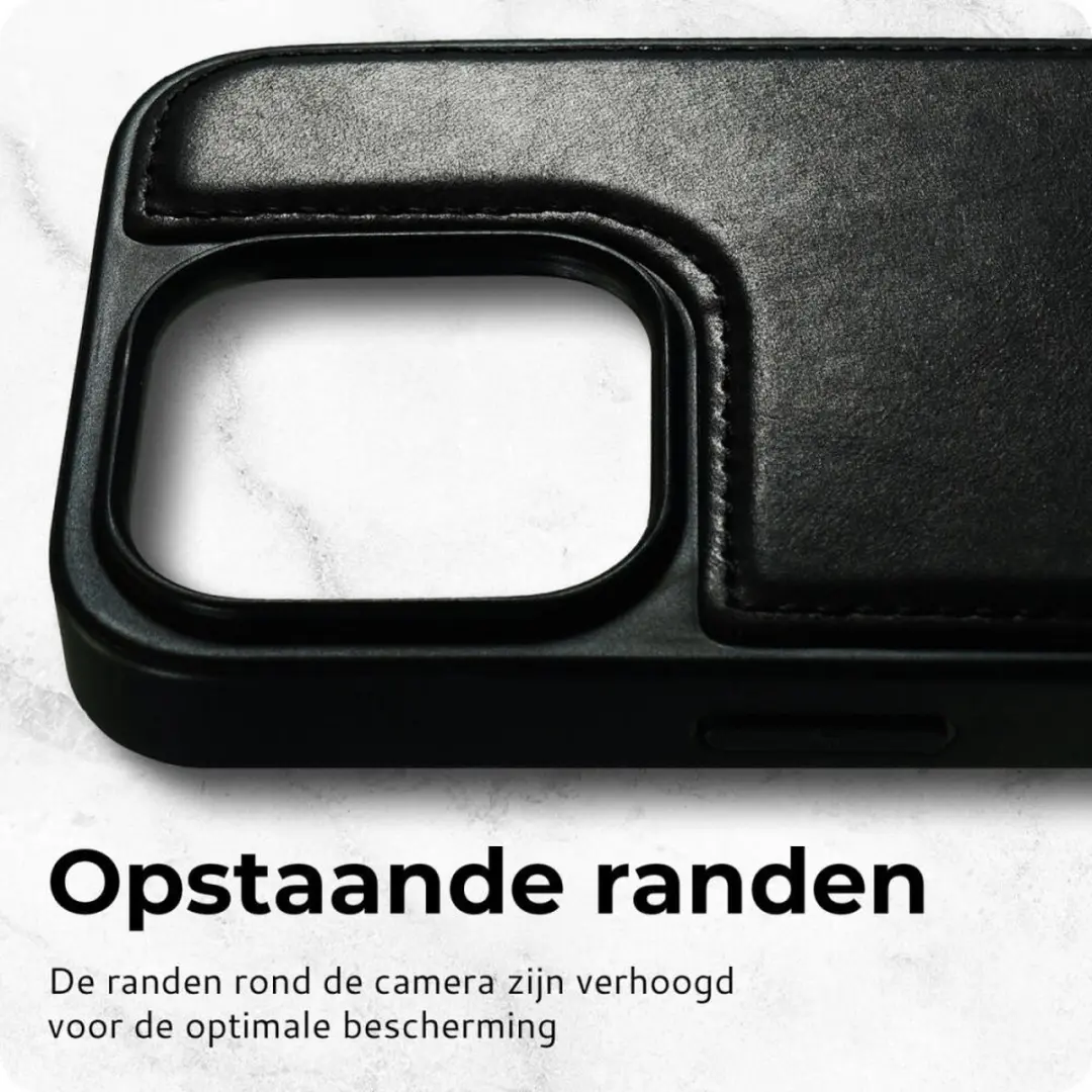 Rosso Elite 193604 Hoesje iPhone 16 Pro - Zwart - 3 Pasjes