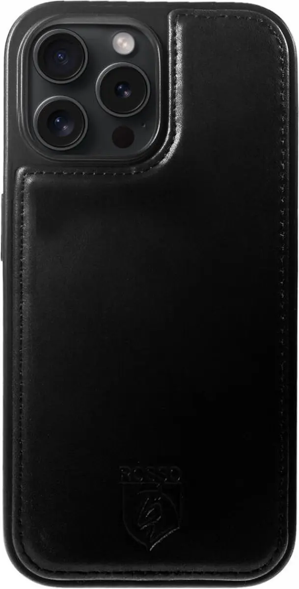 Rosso Elite 193604 Hoesje iPhone 16 Pro - Zwart - 3 Pasjes