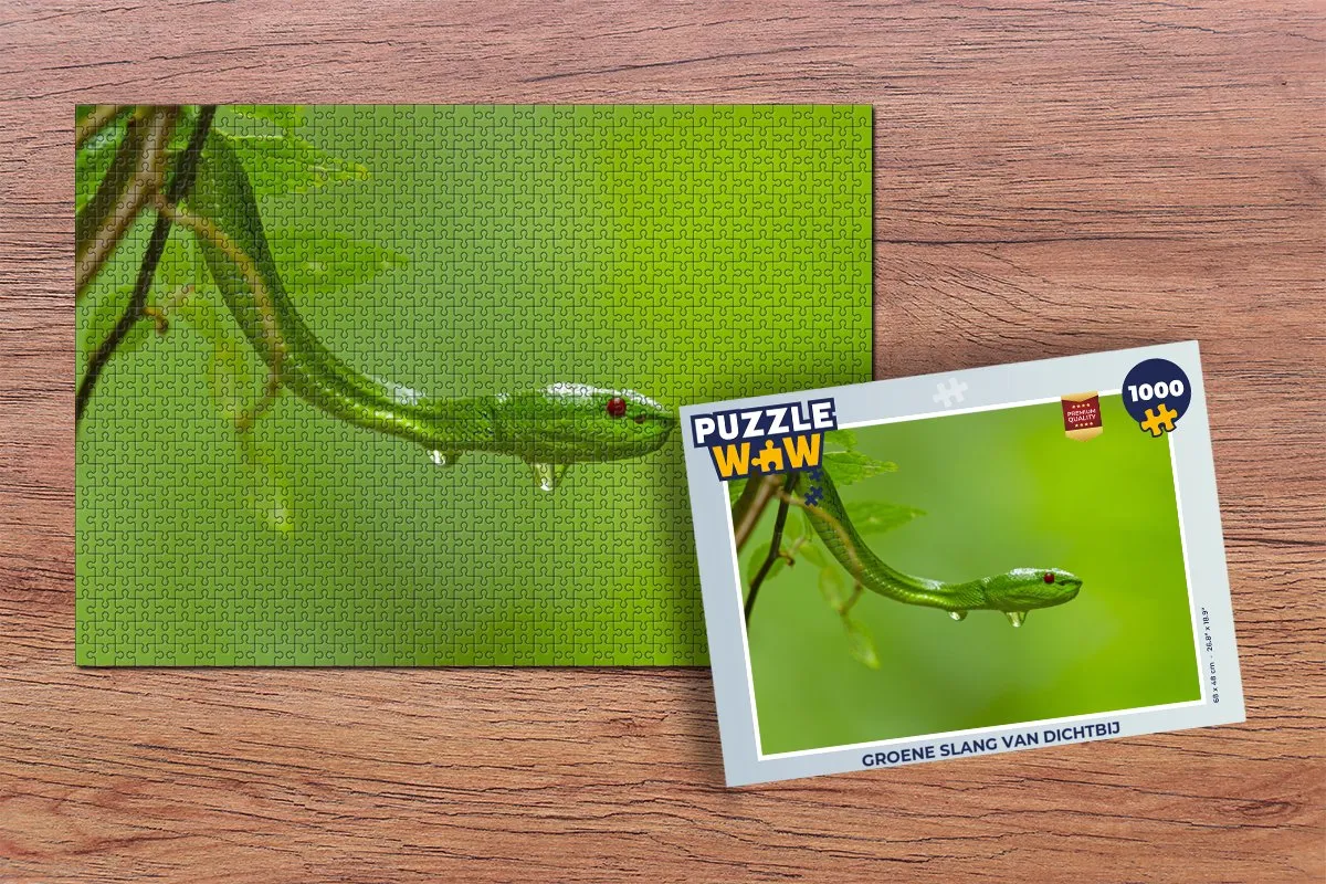 PuzzleWow Legpuzzel Groene Slang 1000 Stuks - Multicolor