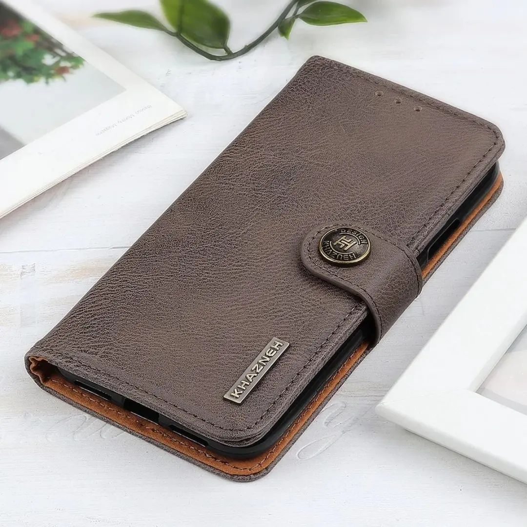 Khazneh Hoesje Xiaomi Redmi Note 13 Pro 4G/Poco M6 Pro 4G - 3 Pasjes - Khaki